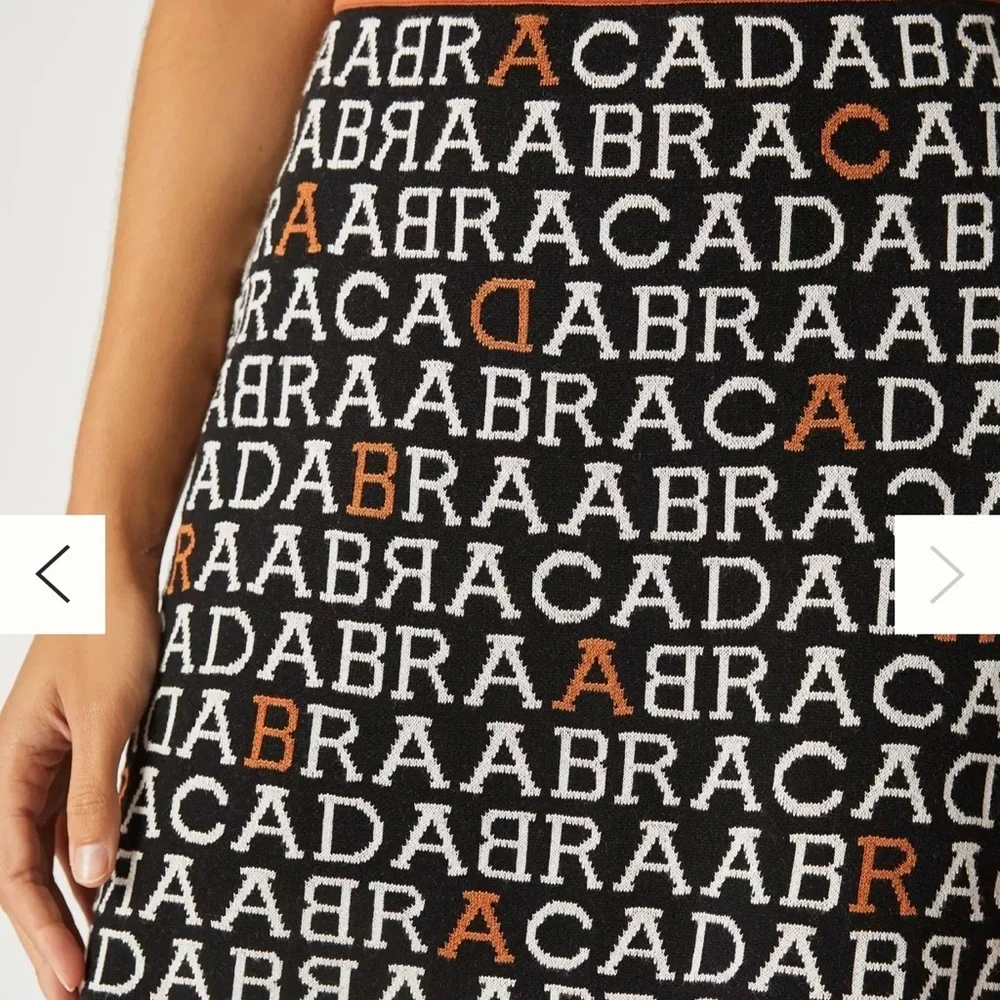 Anthropologie Orange and Black Textured Mini Skirt XS